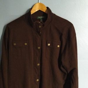 2XL Brown Lauren Cotton Zip Jacket